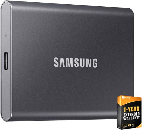 SAMSUNG Portable SSD T7, 4TB External Solid State Drive, Speeds Up to 1,050MB/s, USB 3.2 Gen 2 Bundle with 1 YR CPS Enhanced Protection Pack in Saudi Arabia