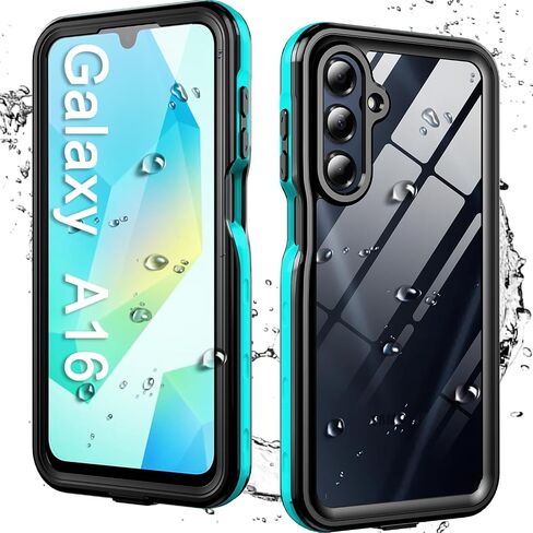 Hllhunkhe for Samsung Galaxy A16 5G Case Waterproof, [IP68 Waterproof Dustproof] [Built-in Screen Protector] Rugged Full Body Underwater Shockproof Protective Cover for Galaxy A16 5G Phone Case Black in Saudi Arabia
