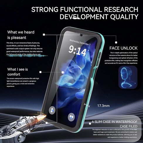 Hllhunkhe for Samsung Galaxy A16 5G Case Waterproof, [IP68 Waterproof Dustproof] [Built-in Screen Protector] Rugged Full Body Underwater Shockproof Protective Cover for Galaxy A16 5G Phone Case Black in Saudi Arabia