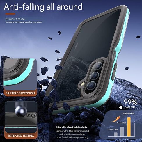 Hllhunkhe for Samsung Galaxy A16 5G Case Waterproof, [IP68 Waterproof Dustproof] [Built-in Screen Protector] Rugged Full Body Underwater Shockproof Protective Cover for Galaxy A16 5G Phone Case Black in Saudi Arabia