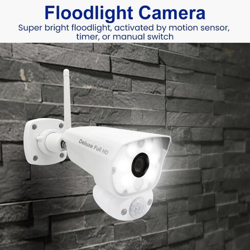 VS1002 Wireless Security Camera System with Light Camera and 7" Monitor, Two-Way Audio, Free APP, SD Card and Battery installed (720p HD camera) in Kuwait