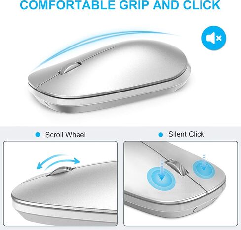 SPARIN Wireless Bluetooth Keyboard and Mouse for iPad (A16) 11th 10th Generation, iPad Air (13/11 inch), iPad Pro 13/12.9/11 inch, iPad 9th 8th Gen, iPad Mini 7th -8.3 inch, Above iOS13- Silver White in Kuwait