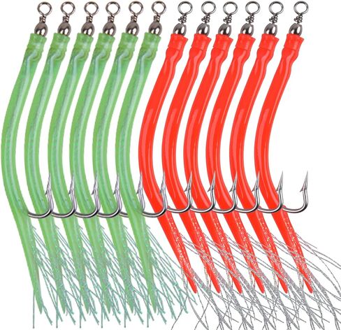 Classic Striped Bass Tube Lures Trolling Tube Fishing Lures Cod Rig Tube Teasers with Stanless Steel Hooks Swivel for Offshore Trolling Bass Cod Big Game Fishing in Saudi Arabia