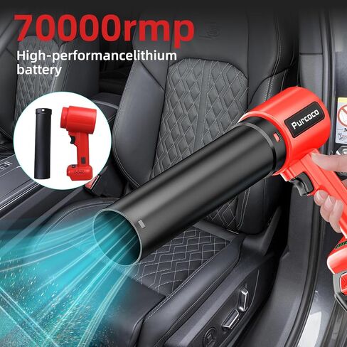 compresse air Duster Electric Air Duster Jet Dry Mini Blower Turbo Fan Jet air Blower Three speeds brushless Motor for car Computer Keyboard Garden Cleaning 1500W 2PCS Batteries (Green) in Saudi Arabia