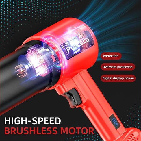 compresse air Duster Electric Air Duster Jet Dry Mini Blower Turbo Fan Jet air Blower Three speeds brushless Motor for car Computer Keyboard Garden Cleaning 1500W 2PCS Batteries (Green) in Saudi Arabia