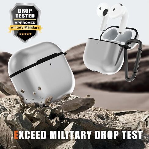 Compatible with AirPods 4 case Aluminium Metal for airpods 4th Generation case Cover Ultra Thin Compatible with MagSafe with Keychain, Men Women Lock Clip Latest for Air Pods4 Cases Black in Kuwait