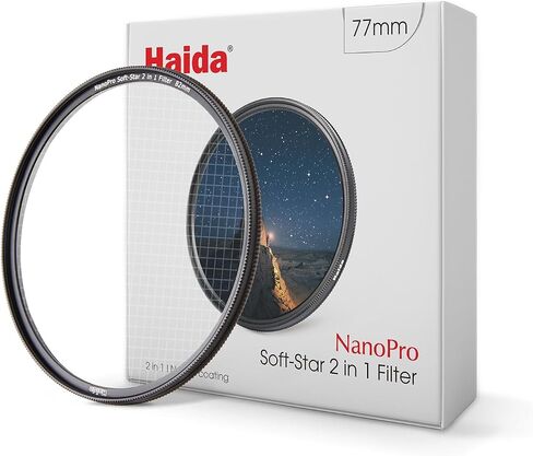 Haida 77mm Soft-Star 2 in1 مرشح الفلتر المسمار في مرشح الزجاج البصري لعدسة الكاميرا 4 نقاط النجمة + التركيز الناعم (سلسلة نانوبرو) in Kuwait