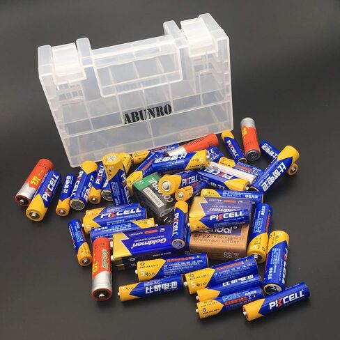 ABUNRO Battion Organizer STORGINGE STORGINGE لبطارية 60 ٪ ، تصميم ترقية لـ AAA AA 9V و Button Battion Batteries يحتوي على 60 بطاريات مختلفة (يحمل 60 بطاريات) in Kuwait