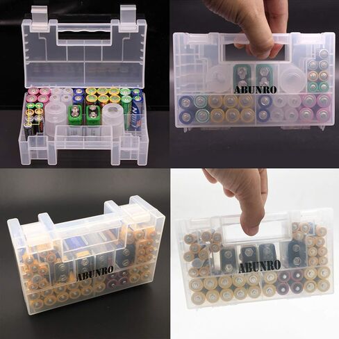 ABUNRO Battion Organizer STORGINGE STORGINGE لبطارية 60 ٪ ، تصميم ترقية لـ AAA AA 9V و Button Battion Batteries يحتوي على 60 بطاريات مختلفة (يحمل 60 بطاريات) in Kuwait