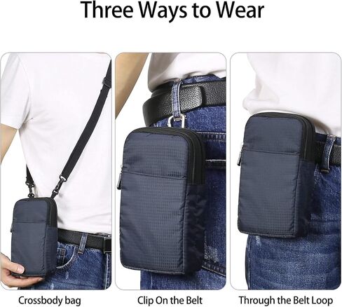 Men Cell Phone Belt Pouch Small Travel Crossbody Purse Phone Bag Compatible for OnePlus 12 11 10T 10 Pro Open/Motorola Edge/Moto G/G Pure Play Stylus/Nokia G310 C110 / Xiaomi 14 Pro (Grey) in Saudi Arabia