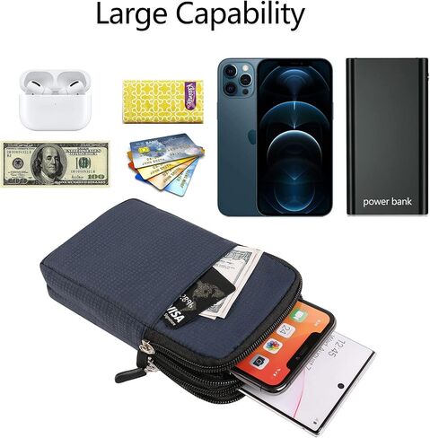 Men Cell Phone Belt Pouch Small Travel Crossbody Purse Phone Bag Compatible for OnePlus 12 11 10T 10 Pro Open/Motorola Edge/Moto G/G Pure Play Stylus/Nokia G310 C110 / Xiaomi 14 Pro (Grey) in Saudi Arabia
