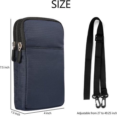 Men Cell Phone Belt Pouch Small Travel Crossbody Purse Phone Bag Compatible for OnePlus 12 11 10T 10 Pro Open/Motorola Edge/Moto G/G Pure Play Stylus/Nokia G310 C110 / Xiaomi 14 Pro (Grey) in Saudi Arabia