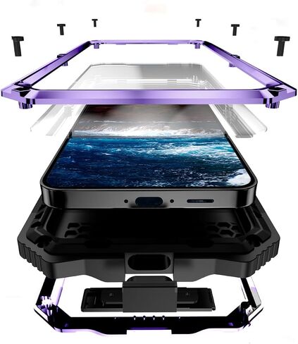 for Google Pixel 9 Pro XL Case Metal Heavy Duty Phone Case para Built-in Screen Protection Full Body Protective Dust Proof Military Grade Rugged 2024 Black in Saudi Arabia