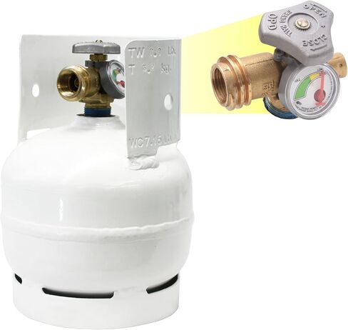 Flame King 3lb Steel Propane Tank مع صمامات مقياس و OPD ومحول خرطوم محول 4 أقدام لجهاز 1 رطل إلى الخزان 20 رطل in Kuwait