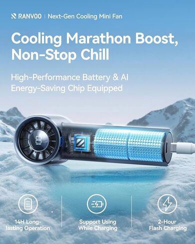 RANVOO 2025 MINI & TURBO 100 SPEEDS BOADING HOLETHELD VAN LED شاشة LED قابلة لإعادة الشحن لمروحة اليد المحمولة للسفر في الهواء الطلق ، هدية للنساء والرجال ، الأنيقة ، السوداء الجرافيت in Kuwait