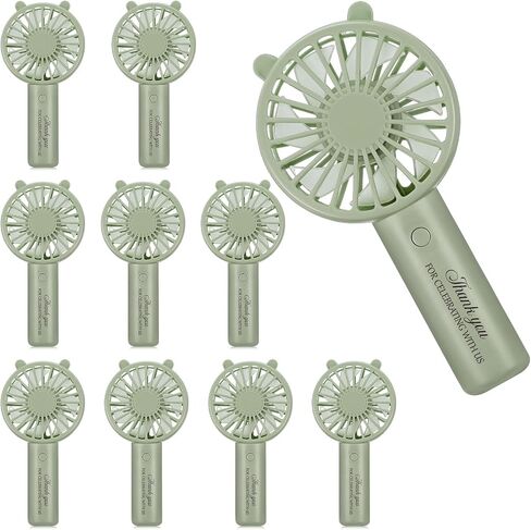 10 حزمة مروحة زفاف محمولة ، Sage Green Green Handheld Fan USB مروحة شخصية صغيرة مع 3 سرعات مروحة الرموش لحفل حفل زفاف الحزب لصالح in Kuwait