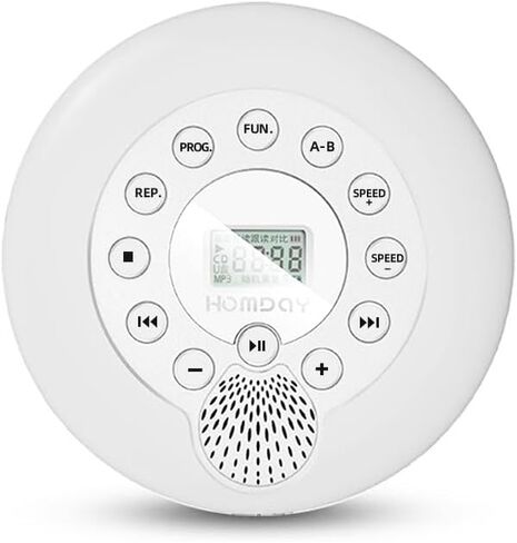 Portable CD Player with Headphones, CD Player for car or for Home,discman Walkman CD Player Rechargeable,Mini cd Players Small Portable with Speaker,MP3 USB playable (White) in Saudi Arabia