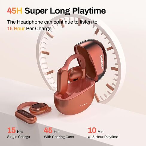 DACOM Open Ear Headphones Bluetooth 5.3, True Wireless Open Ear Earbuds ENC Clear Talk with 16.2mm Dynamic Drivers 45Hrs Playtime Wireless Earbuds Long-Lasting Comfort Sport Earbuds for Workouts Black in Saudi Arabia