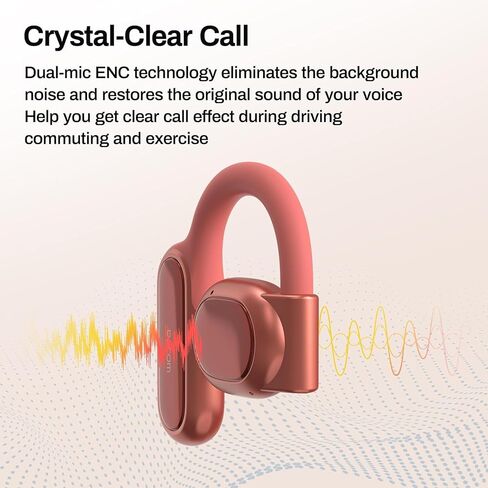 DACOM Open Ear Headphones Bluetooth 5.3, True Wireless Open Ear Earbuds ENC Clear Talk with 16.2mm Dynamic Drivers 45Hrs Playtime Wireless Earbuds Long-Lasting Comfort Sport Earbuds for Workouts Black in Saudi Arabia