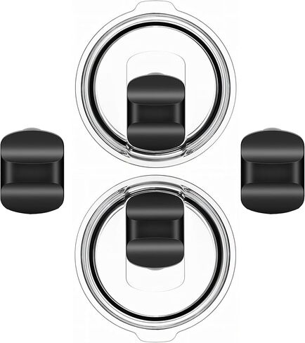 2 Pack 30 oz Tumbler Lid, Bonus 2 Magnetic Slider Switch Spill Proof Tumbler Cover, Replacement Lids Compatible for YETI 30 oz Tumbler, 35 oz Straw Mug and 14 oz Mug, BPA Free in Saudi Arabia