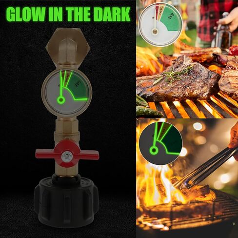 Solid Brass Propane Refill Adapter QCC1 Propane Refill Adapter with Valve and Gauge Reusable 90 Degrees Refill Pressure Adapter for Filling 1 lb Bottles Camping Grill in Kuwait