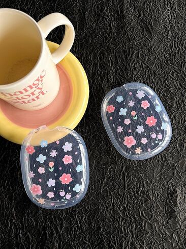 Suitable for AirPods Max Case Cover,Cute Colorful Flower Bud Design,Clear Shockproof Buffer Protection Case for AirPods Max (Bell Orchid) in Saudi Arabia