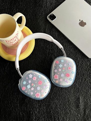 Suitable for AirPods Max Case Cover,Cute Colorful Flower Bud Design,Clear Shockproof Buffer Protection Case for AirPods Max (Bell Orchid) in Saudi Arabia