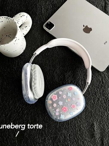 Suitable for AirPods Max Case Cover,Cute Colorful Flower Bud Design,Clear Shockproof Buffer Protection Case for AirPods Max (Bell Orchid) in Saudi Arabia