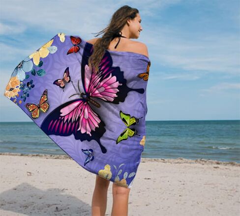 منشفة American Eagle Beach 30 "× 60" Microfiber USA Sand Free Free Travel Dry Dry Frans for البالغين أطفال في سن المراهقة (علم American Eagle USA) in Saudi Arabia