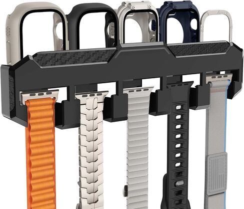FULLIFE Compatible with 15 Slots Apple Watch Band Organizer Holder Storage and 5 Slots Apple Watch Case Organizer - Bracelet Holder Stand Watch Box for Men Women, Clear in Saudi Arabia
