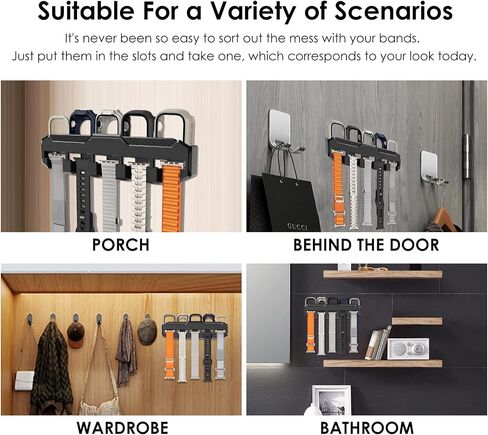 FULLIFE Compatible with 15 Slots Apple Watch Band Organizer Holder Storage and 5 Slots Apple Watch Case Organizer - Bracelet Holder Stand Watch Box for Men Women, Clear in Saudi Arabia