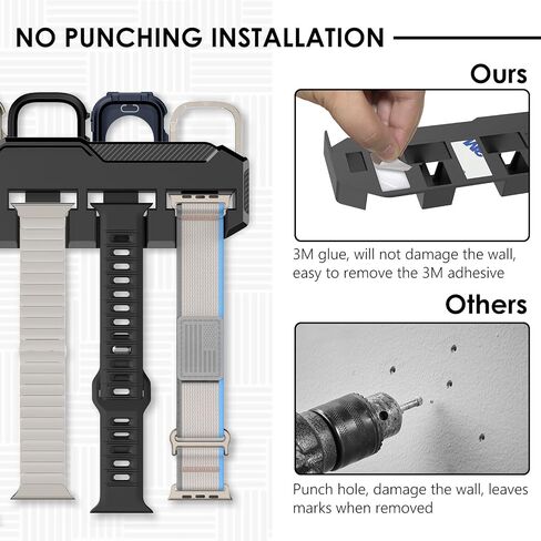 FULLIFE Compatible with 15 Slots Apple Watch Band Organizer Holder Storage and 5 Slots Apple Watch Case Organizer - Bracelet Holder Stand Watch Box for Men Women, Clear in Saudi Arabia