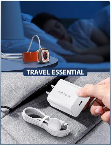 Upgraded Apple Watch Charger - USB C iWatch Charger, Magnetic Fast Charging Cable, 3.3FT, Compatible with Apple Watch Series 10/9/8/7/6/SE/SE2/5/4/3/2/1 Ultra in Kuwait
