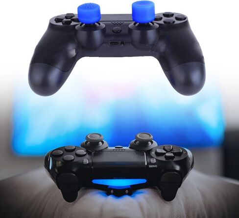 8Pcs Thumbstick Caps Fit for PS4 / PS5 Non Slip Thumb Stick Caps Cover Soft Silicone Joystick Cover Thumb Grip Protector, Black in Kuwait
