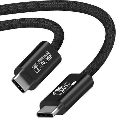 Thunderbolt 5 Cable,80Gbps Data Transfer,up to 120Gbps Bandwidth Boost,240W Fast Charging,16K/8K 60Hz Display,Compatible with Thunderbolt 4,USB4,Apple Mac,iPhone (0.5M) in Saudi Arabia