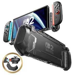Mumba Dockable Case for Nintendo Switch 2 2025, [Blade Series] TPU Grip Protective Cover Accessories Compatible with Switch 2 7.9 Inch and Quick-Release Joy-Con Design (Black)