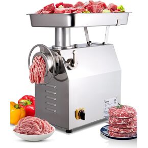 #32 Commercial Electric Meat Grinder Machine, 770lbs/h, 1800W Heavy Duty Stainless Steel Meat Grinder with sausage stuffer, Ideal for deer processing, Pet Food,Heavy Use