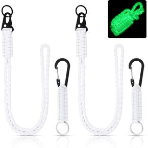 Frienda 2 Set Heavy Duty Paracord Neck Lanyard Keychain Wrist Braided Strap 550 Keychain Lanyard for Outdoor Activities