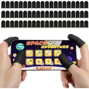 60pcs Mobile Phone Gaming Finger Sleeves, Anti-Sweat Breathable Extremely Thin Thumb Sleeve Seamless E-Sports Gaming Stabilizer Compatible with All Touchscreen Devices