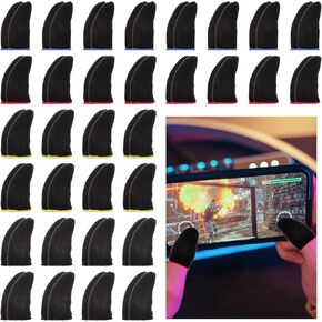 32 Pairs Finger Sleeve for Gaming, Gaming Thumb Sleeve, Anti Sweat Game Controller, Ultra-Thin Thumb Sleeve, Breathable Finger Covers, Anti-SlipTouchscreen Gaming Gloves for Mobile Phone Game