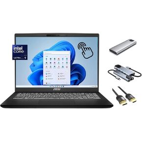 MSI Modern 15 H Copilot Touchscreen Laptop, 15.6" FHD, 16-Core Ultra 9 185H AI Boost NPU, Intel Arc Graphics, 64GB RAM, 2TB SSD, Backlit, Keypad, Webcam, WiFi 6E, Win 11 Pro, w/Portable SSD