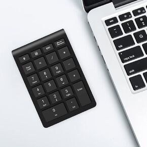 Bluetooth Number Pad, 22 Keys Number Keypad with Shortcut Key, 10Keys Portable Financial Accounting Number Pad, Bluetooth 5.0 Numeric Keyboard for Laptop, PC, Desktop, Pad
