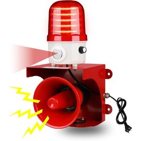 Motion Sensor Alarm with Human Detection,120dB Adjustable Siren & LED Strobe Lights Outdoor Security Alarm for Home Theft,Animal Intrusion,Garden Protection,Property Protection,AC110V with Plug