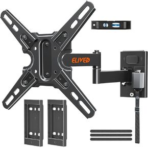ELIVED RV TV Mount for Camper, Lockable RV TV Wall Mount for Most 13-43 Inch TVs, Full Motion Swivel and Tilt, Patented Dual Latch Design for Trailer Motorhome Truck Boat, Max VESA 200x200mm, 33 LBS