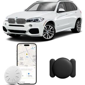 GPS Tracker for Vehicles, Work with Find My (iOS Only), Mini Hidden Car Tracker with Magnetic Case, No Monthly Fee (1PCS, Black)