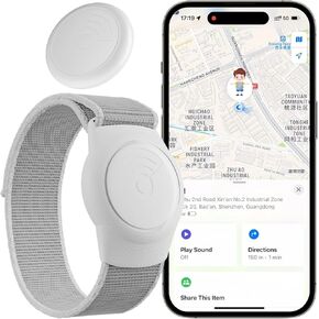 GPS Tracker for Kids, Teen, Special Needs, and Elderly, Works with Find My (iOS Only) APP, Waterproof, No Monthly Fee (Black)