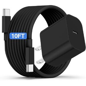 iPhone 16 15 Fast Charger and 10ft Type C to C Cable Cord Long, 20W USB C Charging Block Plug for Apple iPhone 16 Pro/16 Plus/15 Pro Max/15/iPad Power Adapter Cube/AirPods Max 2 (2024)/Pro 2nd Gen/4
