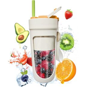 Portable Blender, 12oz Smoothie Blender Cup with 4000ml rechargeable Battery, 10 Blades, Crushable Ice, Suitable for Shakes and Smoothies, Suitable for Travel, Sports, Camping and Fitness