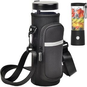 Sleeve Bag for BlendJet 2 Portable Blender for Smoothies & Shakes, Holder for Cordless Personal Small Blenders and USB-C Cable Accessories, with Zippered Pocket & Shoulder Strap (Case Only)