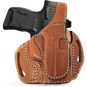OWB Thumb Break Leather Gun Holster. Fits for Sig Sauer P365/P365 XL. Leather Holsters for Pistols by Tagua Gun Leather.